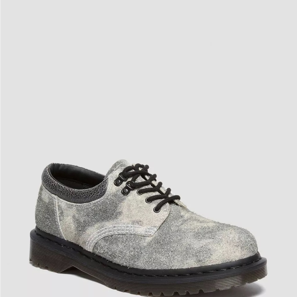 Dr Martens 8053 Grey Stonewashed Suede Leather Oxford Shoes Mens 8 Women's 9 NEW